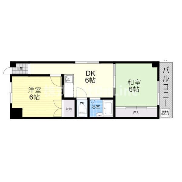 高安A棟(2DK/2階)の間取り写真