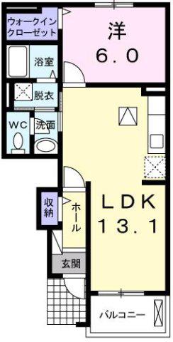 プリムラ(1LDK/1階)の間取り写真