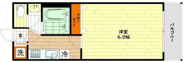 エスポワール関目(1K/4階)の間取り写真