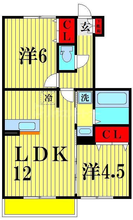 グレイスコート(2LDK/1階)の間取り写真