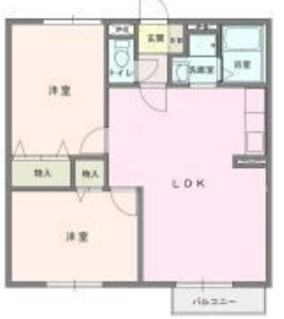 フォレストパークII(2LDK/2階)の間取り写真