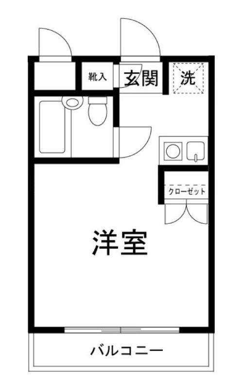 セザール久地(ワンルーム/1階)の間取り写真