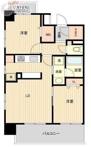 グラディート町田(2LDK/8階)の間取り写真