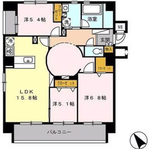 パルミラ東町(3LDK/3階)の間取り写真