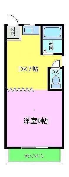 狭山サンハイツ(1DK/4階)の間取り写真