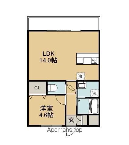 APARTMENT MOI(1LDK/3階)の間取り写真