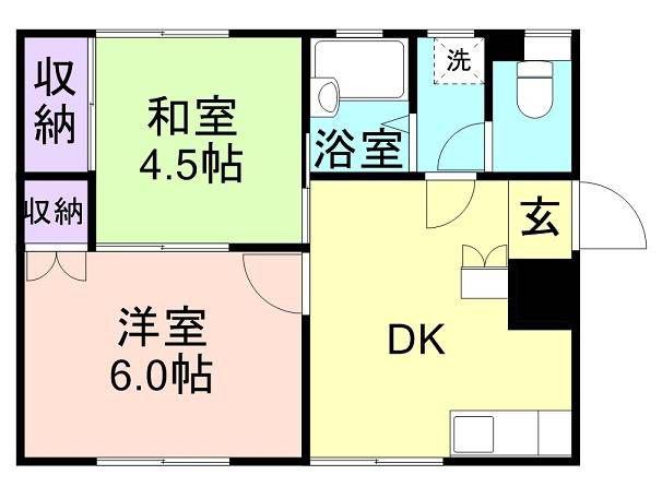 ナビオミカサ(2DK/3階)の間取り写真
