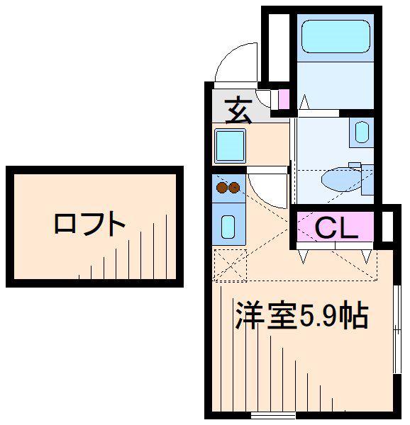 ミネルヴァ横浜港北II(ワンルーム/2階)の間取り写真