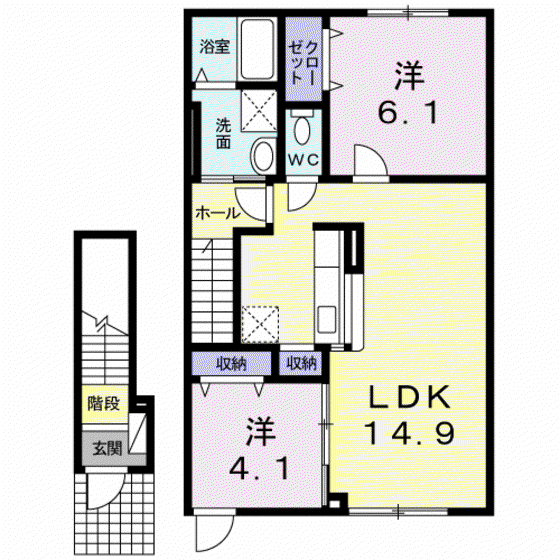 BROS.259(2LDK/2階)の間取り写真