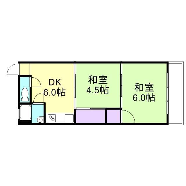 シャトーハイツ(2DK/3階)の間取り写真