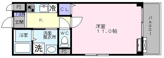 メゾンなか2(1K/2階)の間取り写真