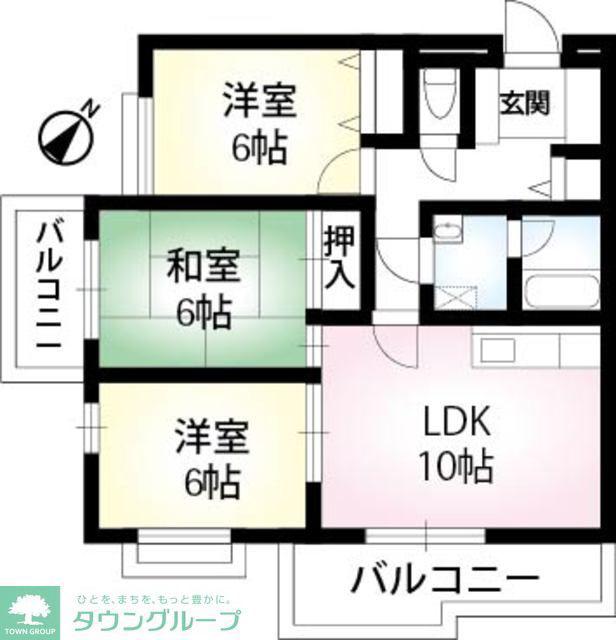 グランドハイツ(3LDK/1階)の間取り写真