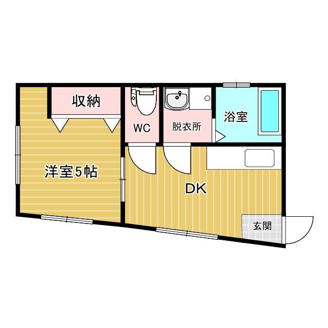 プチコーポさくら(1DK/1階)の間取り写真
