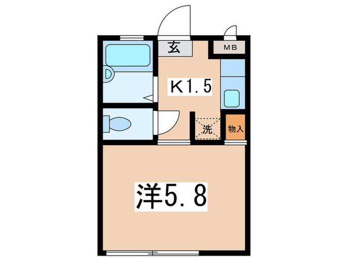 CERISIER(1K/2階)の間取り写真