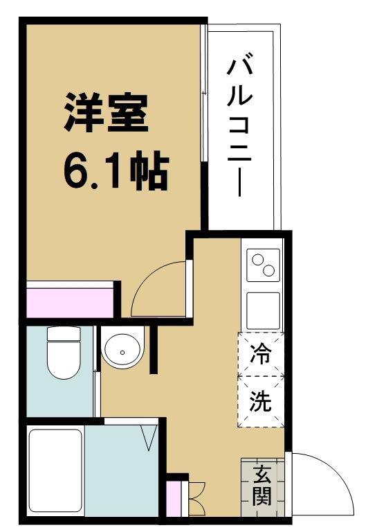 キャメル浦和桜田(1K/3階)の間取り写真