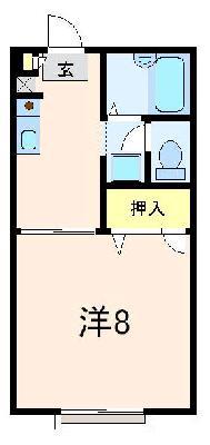 サンドール杉(1K/1階)の間取り写真