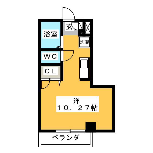 ウエストハウス(ワンルーム/2階)の間取り写真