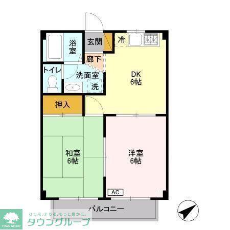 ハイツストーンリーク(2DK/2階)の間取り写真