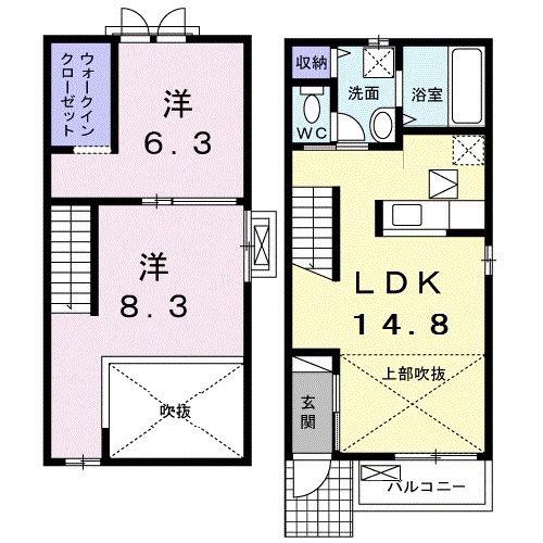 MIYAYAMA(2LDK/1階)の間取り写真