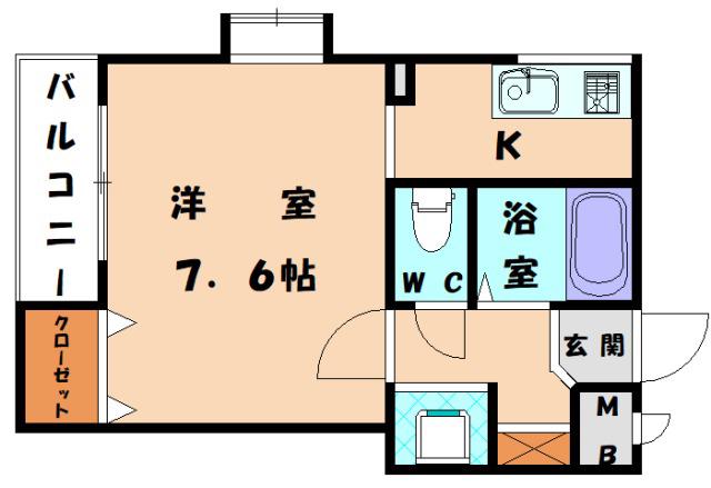 エトス和白(ワンルーム/4階)の間取り写真
