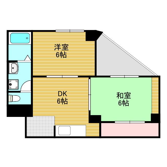 ハイム新大阪(2DK/7階)の間取り写真