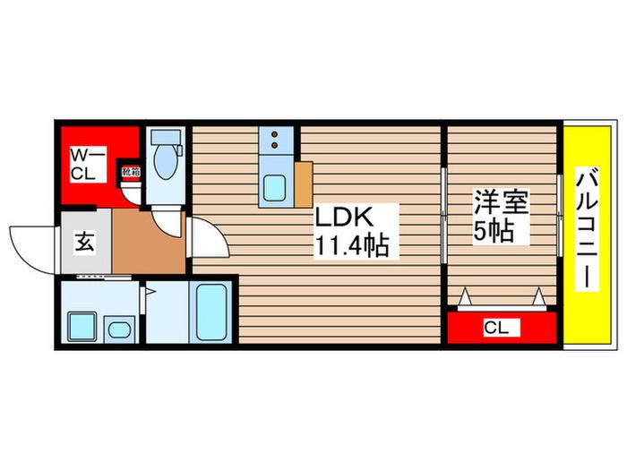アーク天台(1LDK/3階)の間取り写真