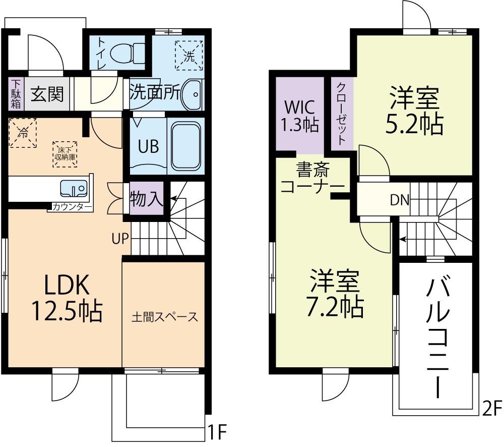STELLA A(2LDK/1階)の間取り写真