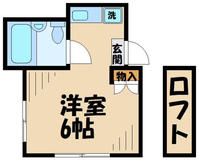 サニースクエア(ワンルーム/2階)の間取り写真