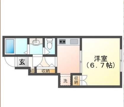 サンフォルテ三木西(1K/1階)の間取り写真