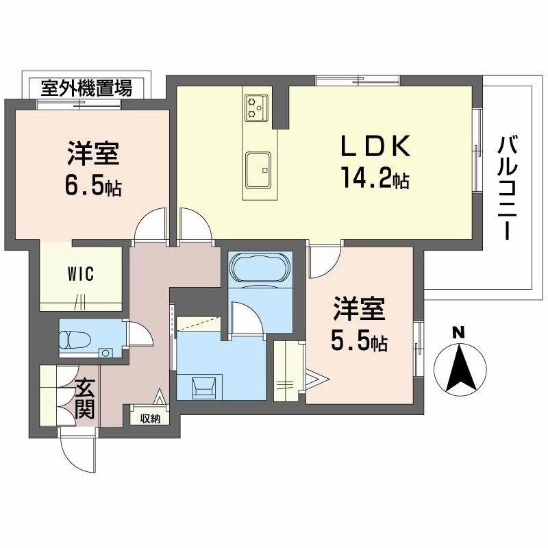 ファミール夜寒(2LDK/3階)の間取り写真