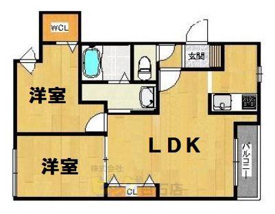 LA・REINA・DE・ORO(2LDK/1階)の間取り写真