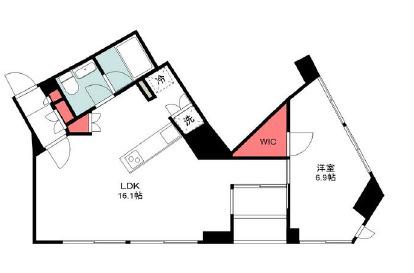 ベルドゥムール東京八丁堀(1LDK/2階)の間取り写真