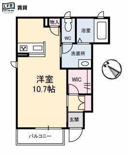ショコレーヴ(ワンルーム/1階)の間取り写真