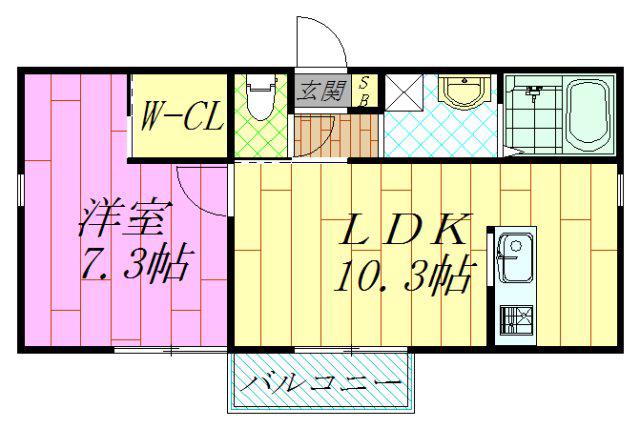 メゾン616(1LDK/1階)の間取り写真