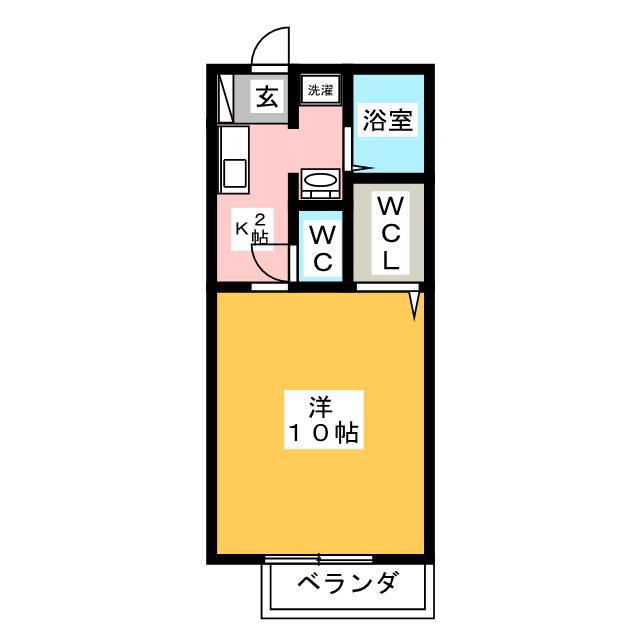 パストラルコートC(1K/2階)の間取り写真