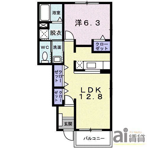 メルツ・ハイム (1LDK/1階)の間取り写真