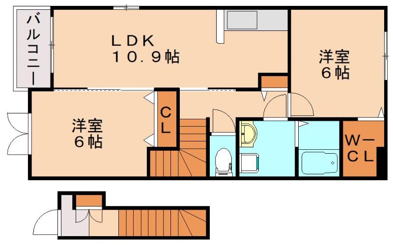 メゾンド フローラ(2LDK/2階)の間取り写真