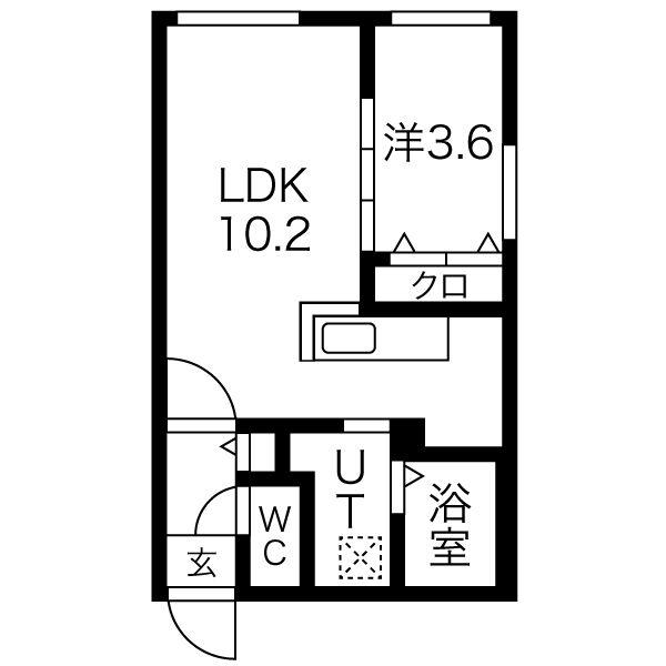 ASTAGE北9条(1LDK/5階)の間取り写真