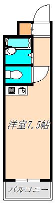 ハイツ森ノ宮(ワンルーム/3階)の間取り写真
