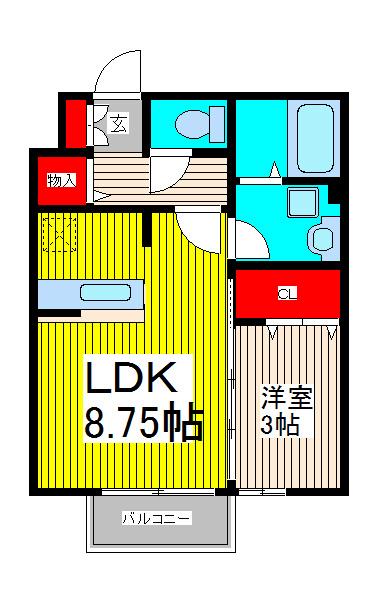 ビリジャン(1LDK/1階)の間取り写真