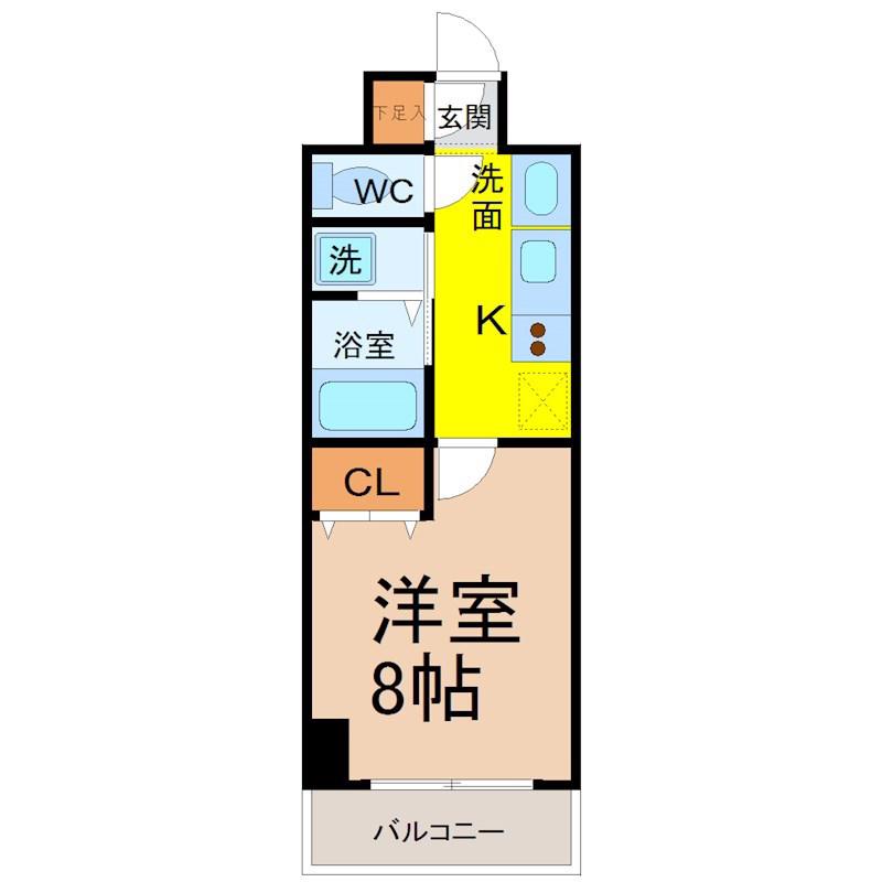 リアライズ沢下町I(1K/3階)の間取り写真