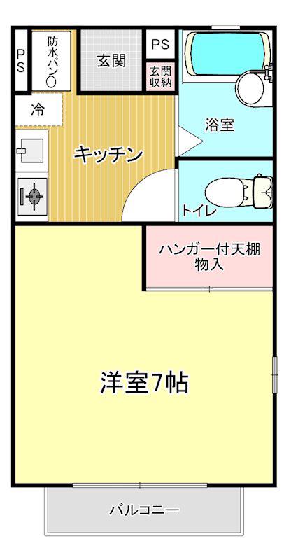 サニービラ戸塚(1K/1階)の間取り写真