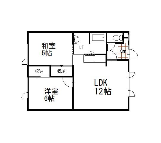 アルプス1号(2LDK/1階)の間取り写真