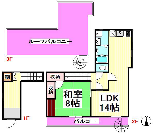 永福4丁目マンション(1LDK/2階)の間取り写真