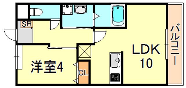 チェリー・エイト(1LDK/2階)の間取り写真