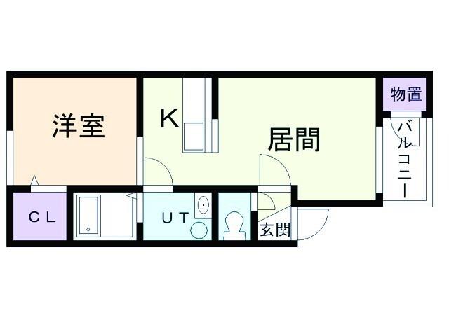 センター・ビレッジ(1LDK/3階)の間取り写真
