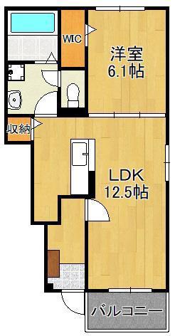 グレイス行橋西泉(1LDK/1階)の間取り写真