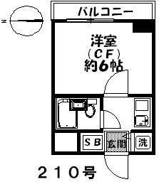 ライオンズマンション平和台第3(1K/2階)の間取り写真