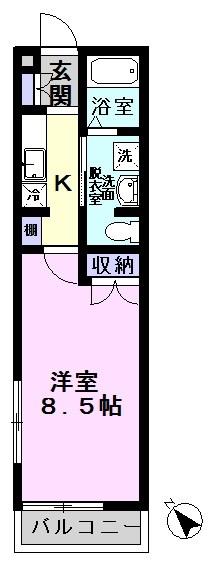 ヒューマンパレス南流山VIII(1K/3階)の間取り写真