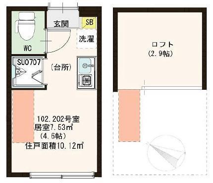 NANOLRO CUORE(ワンルーム/1階)の間取り写真